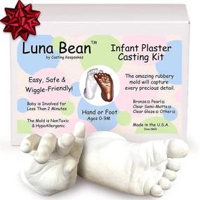 img 4 attached to 🖐️ Luna Bean Baby Keepsake Hand Casting Kit – Infant Hand & Foot Molding Kit for First Birthday, Christmas, and Newborn Gifts – Plaster Casting Kit with Clear Sealant for Glossy Finish