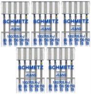 set of 25 schmetz assorted jeans denim sewing machine needles - sizes 90/14, 100/16, 110/18 (130/705h-j) logo