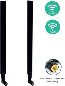 img 3 attached to 📶 TECHTOO Dual Band 9 dBi WiFi Antenna - Boost Router Signal & Range for Security IP Cameras, USB & PCI Cards, PS4, Drones - RP-SMA 2-Pack