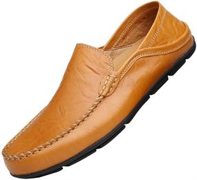 img 2 attached to Sanyge Leather Loafers Moccasin Sanyge138Black47 Men's Shoes in Loafers & Slip-Ons