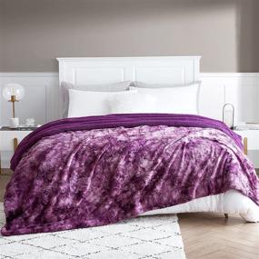 img 3 attached to 🛋️ EHEYCIGA Faux Fur Sherpa Blanket Throw: Purple Tie-Dye Plush Fluffy Soft Fleece for Sofa, Couch, and Bed – 50x65 Inches