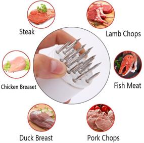 img 3 attached to 🍖 AOMGD 2 Pack Meat Tenderizer Tool: Professional Kitchen Gadgets for Flavorful & Tender Meat - 21 Blades Stainless Steel Meat Tenderizer Needle