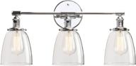 permo vintage industrial antique three-light wall sconces with oval cone clear glass shade (chrome) логотип