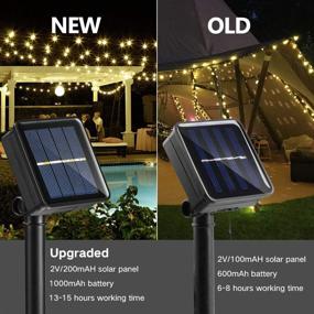 img 2 attached to BrizLabs Solar String Lights: 38.35ft 60 LED Christmas Globe Lights – Waterproof & 8 Modes for Patio, Garden, and Balcony