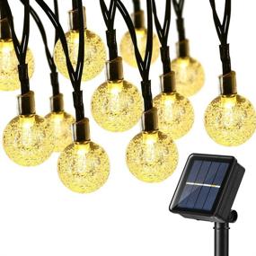 img 4 attached to BrizLabs Solar String Lights: 38.35ft 60 LED Christmas Globe Lights – Waterproof & 8 Modes for Patio, Garden, and Balcony