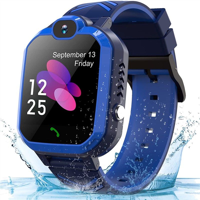 kids smart watch for boys girls - smart watch for kids with call 8 games music player camera sos alarm clock calculator 12/24 hr touch screen for kids age 4-12 birthday educational learning toys 로고