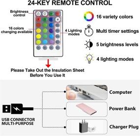 img 1 attached to 40 футов 120 LED RGB Рождественские гирлянды: Пульт с таймером, 16 цветов, питание через USB, водонепроницаемые светильники-феерии для спальни, свадьбы, вечеринки, домашнего украшения на Рождество.