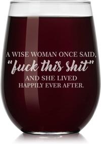 img 1 attached to 🍷 Wise Woman Once Said Explicit Wine Glass - Stemless, 17oz - Funny, Lived Happily Ever After