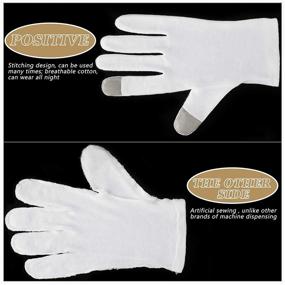 img 1 attached to 3 Pairs Touchscreen Moisturizing Gloves: Ultra-Soft White Gloves for Dry Hands, Overnight Repair, Cosmetic SPA Gloves – Men & Women