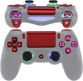 img 4 attached to 🎮 Enhance Your Gaming Experience with eXtremeRate Multi-Color LED Kit for PS4 Slim Pro Controller - Scarlet Red Classical Symbols Buttons DTFS (DTF 2.0)