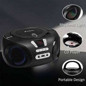 img 2 attached to Переносной CD-бумбокс: радиоприемник CD-плеер G Keni с Bluetooth, воспроизведением музыки через USB, AUX-входом и улучшенным басом - черный