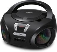 portable cd boombox: g keni radio cd player with bluetooth, usb music playback, aux input, and enhanced bass - black logo