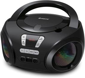 img 4 attached to Переносной CD-бумбокс: радиоприемник CD-плеер G Keni с Bluetooth, воспроизведением музыки через USB, AUX-входом и улучшенным басом - черный