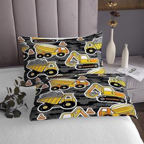 img 2 attached to 🚧 Erosebridal Boys Excavator Bedspread Twin Size - Construction Vehicle Bedding Set for Kids - Heavy Machinery Blender Grey Coverlet - Perfect for Boys and Girls Bedroom