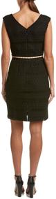 img 1 attached to Stylishly Elegant: ELLEN TRACY Women's Solid Black Crochet Dress with Self Belt