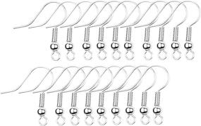 img 4 attached to 🔗 200 pcs of Eco-Fused 18mm Silver-Plated Steel Earring Hooks – Coil and Ball Style Nickel-Free Ear Wires, Perfect for DIY Earrings (Silver Color)
