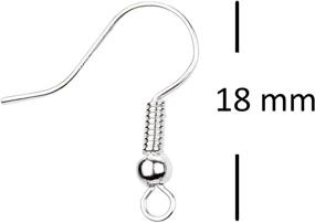 img 3 attached to 🔗 200 pcs of Eco-Fused 18mm Silver-Plated Steel Earring Hooks – Coil and Ball Style Nickel-Free Ear Wires, Perfect for DIY Earrings (Silver Color)