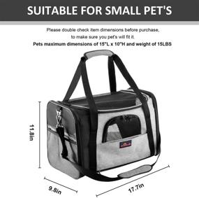 img 2 attached to Aivituvin Cat Carrier: Foldable Soft-Sided Pet Carrier for Medium Cats, Small Dogs, and Kittens - Expandable & Travel-Friendly