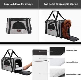 img 1 attached to Aivituvin Cat Carrier: Foldable Soft-Sided Pet Carrier for Medium Cats, Small Dogs, and Kittens - Expandable & Travel-Friendly