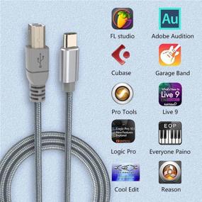 img 3 attached to MIDI-кабель для iPad Pro - USB C к USB B OTG-кабель для MacBook / iPad Pro / Samsung / Google / ноутбуков - Совместим с электронным музыкальным инструментом / пианино / MIDI-клавиатурой / аудиоинтерфейсом для записи