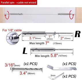 img 3 attached to Muzata 10 Pairs 1/8-inch Swageless Lag Screws Left & Right Cable Railing Hardware Kit, Handed Thread Quick Connect for Wood Post, T316 Stainless Steel, Stair Deck Wood Budget System CR59, CL1