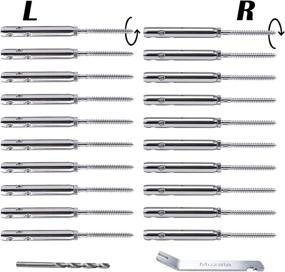 img 4 attached to Muzata 10 Pairs 1/8-inch Swageless Lag Screws Left & Right Cable Railing Hardware Kit, Handed Thread Quick Connect for Wood Post, T316 Stainless Steel, Stair Deck Wood Budget System CR59, CL1