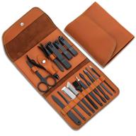 premium stainless steel manicure set in pu leather case - perfect gifts for men and women logo