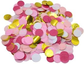 img 3 attached to 🎉 Пакет конфетти декора для вечеринок - Маленькие круги диаметром 10 мм - 20 грамм - Розовый и золотой