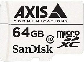 img 1 attached to 📷 Axis 5801-951 Карта памяти для видеонаблюдения 64 ГБ MicroSDXC, белая: Улучшенное хранилище для устройств видеонаблюдения.