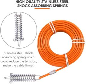 img 2 attached to EXPAWLORER Dog Run Cable - Heavy Duty Tie Out Cable for Camping Yard, 75FT Steel Wire with 10FT Runner, 125lbs Capacity, Pet Training Leash Set