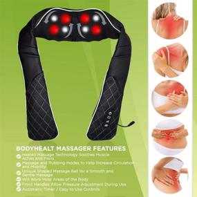 img 3 attached to 💆 Relieve Stress & Muscle Pain with BodyHealt Shiatsu Neck & Back Massager - Electric Massage Machine with Heat for Home & Office - Ideal for Men & Women