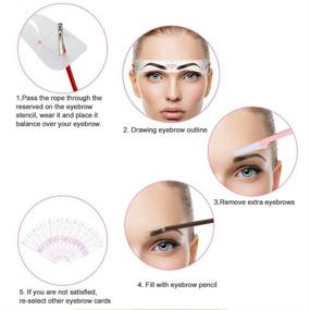 img 1 attached to 👁️ Eyebrow Stencil Kit, 24 Shaping Tools for Perfect Brows, Reusable Template with Strap, Quick 3-Minute Makeup, Ideal for 98% of Users