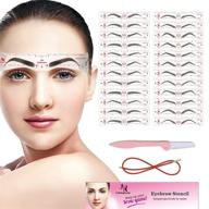 👁️ eyebrow stencil kit, 24 shaping tools for perfect brows, reusable template with strap, quick 3-minute makeup, ideal for 98% of users logo