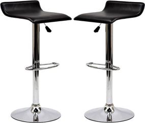 img 3 attached to 🪑 Modway Gloria Vintage Modern Faux Leather Swivel Bar Stools in Black - Upholstered, Set of Two