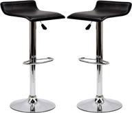 🪑 modway gloria vintage modern faux leather swivel bar stools in black - upholstered, set of two logo