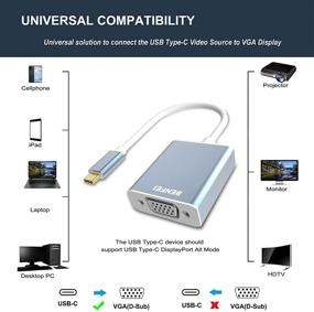 img 3 attached to Адаптер Benfei USB-C к VGA для Apple New MacBook [2020, 2019, 2018] - высококачественный преобразователь Thunderbolt 3 мужчина к женщине.