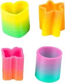 img 1 attached to 🌈 Vibrant Plastic Rainbow Spring Toy Set for All Ages - Assorted Colors