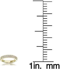 img 1 attached to Sophisticated Shine: Hoops & Loops Sterling Silver 2-Row Round-Cut CZ Eternity Band Ring