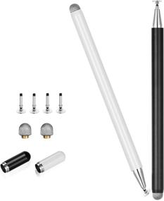 img 4 attached to 2 in 1 Universal Disc Stylus Pens for All Capacitive Touch Screens Cell Phones, iPad, Tablet, Laptops - includes 6 Replacement Tips for Enhanced Precision