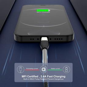 img 2 attached to 🔌 2-пакета кабелей Apple MFi сертифицированный Lightning 3 фута, кабель для зарядки iPhone 3 фута с защитой пружиной для iPhone 12/11/11Pro/11Max/X/XS/XR/XS Max/8/7/6 - Серебро.