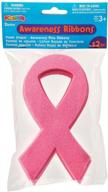 darice pink foam ribbons: glittered breast cancer awareness base - 12 pack logo