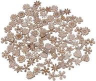 supvox pack of 100 wood discs slices - flower shaped unfinished wooden cutouts for diy crafting and decorations logo