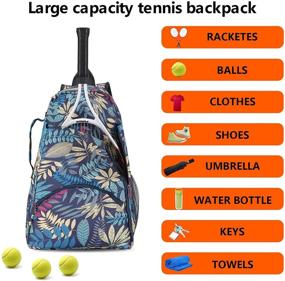 img 1 attached to 🎾 Tennis Bag Backpack for Men and Women | Tennis Racket Holder Bag for Pickleball, Badminton, Squash | Large Tennis Backpack to Carry Racquets, Balls, and Accessories