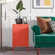 🧡 metal locker in vibrant orange with novogratz cache - end table логотип