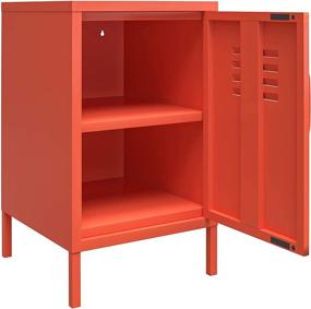 img 1 attached to 🧡 Metal Locker in Vibrant Orange with Novogratz Cache - End Table