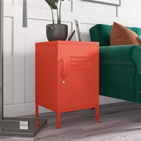 img 3 attached to 🧡 Metal Locker in Vibrant Orange with Novogratz Cache - End Table