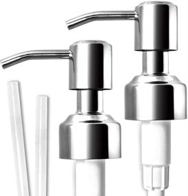 img 4 attached to 🧼 2 Pack JASAI Durable 304 Rust Proof Stainless Steel Soap Dispenser Pump Replacement for Regular Mouth Bottle - Kitchen Soap Pump