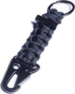 🔐 premium quality black paracord carabiner survival keychain lanyard - military grade type iii 7 strand 550 lb test cord - top-rated outdoor gear by bomber and company логотип