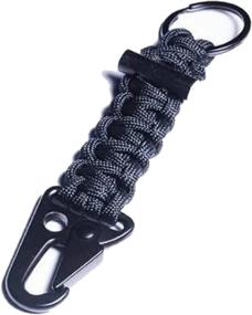 img 4 attached to 🔐 Premium Quality Black Paracord Carabiner Survival Keychain Lanyard - Military Grade Type III 7 Strand 550 Lb Test Cord - Top-Rated Outdoor Gear by Bomber and Company