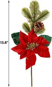 img 3 attached to Winemana Christmas Evergreen Ornaments Poinsettia